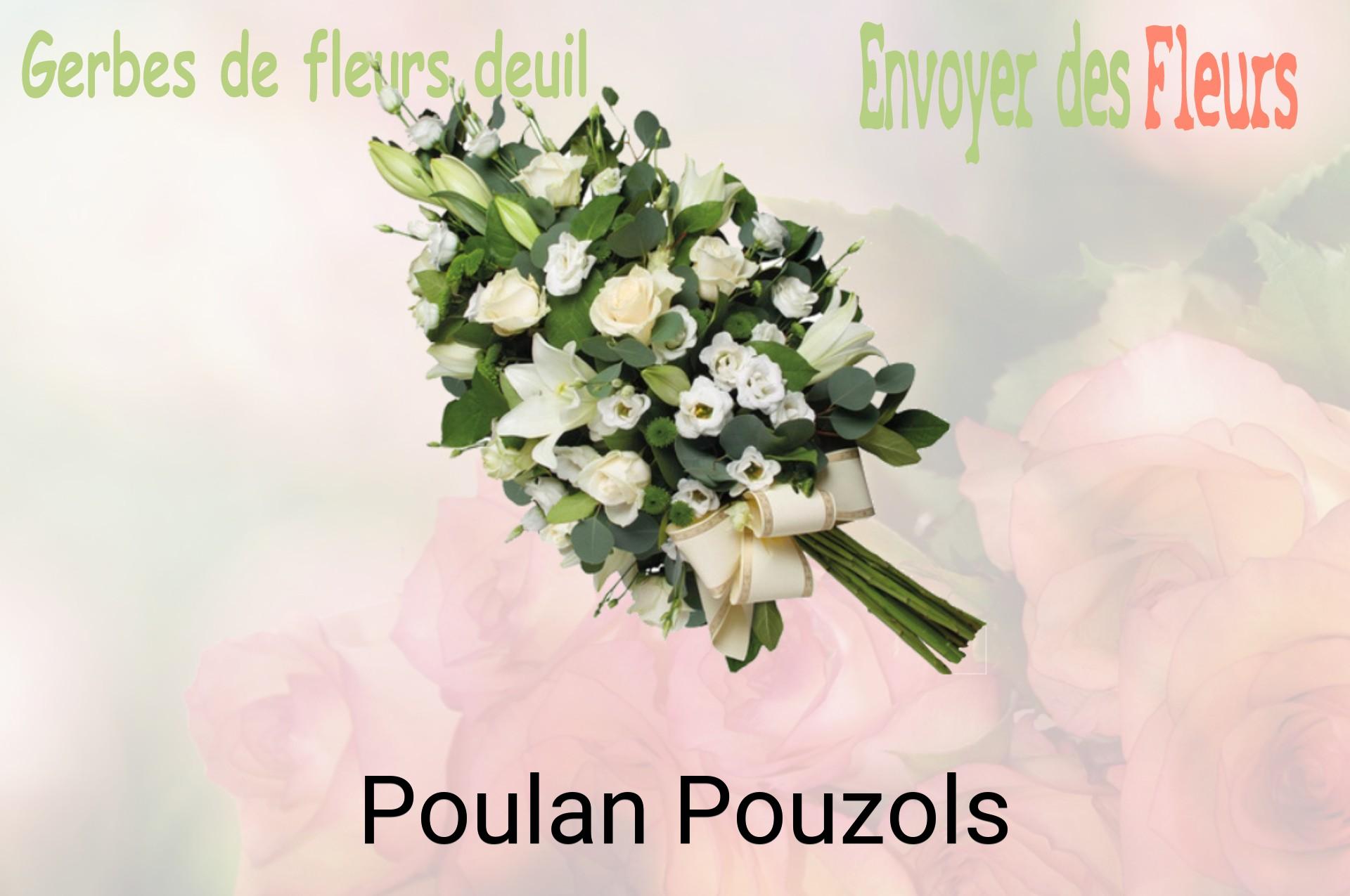 Gerbe de fleurs de deuil livrée à Poulan-Pouzols